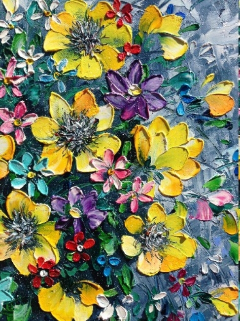 Летний букетик.40х50см