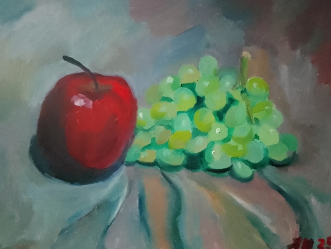 Натюрморт с яблоком