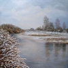 Первый снег на Ине. Вечер / First Snow on Inia River. Evening