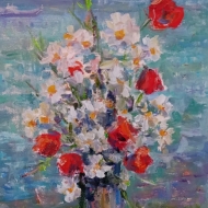 Маки и ромашки у моря. Серия «натюрморт под открытым небом». Пленэр ZhNataly