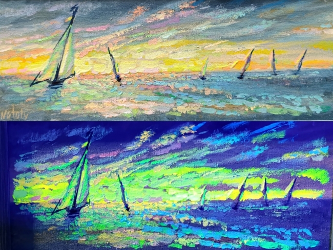 Гонка на закате. День и ночь. Проект "светофизика в живописи".