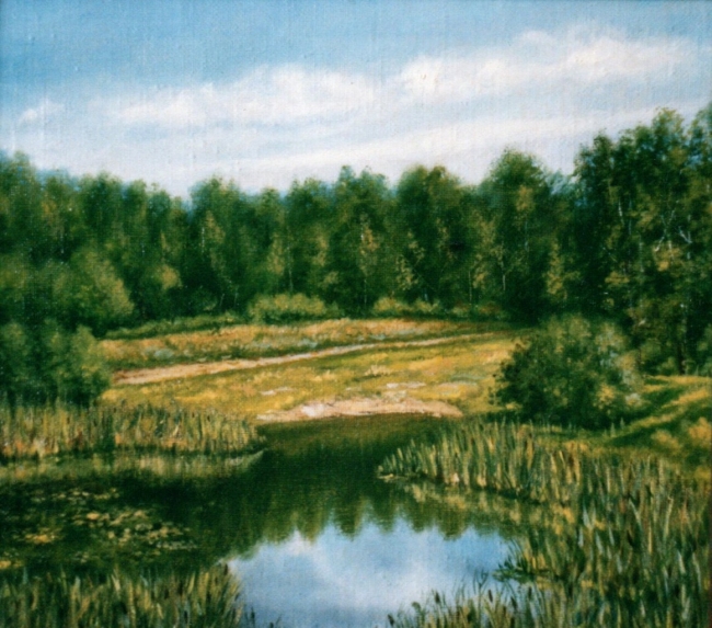 Озеро с камышами / A Lake with the Reeds