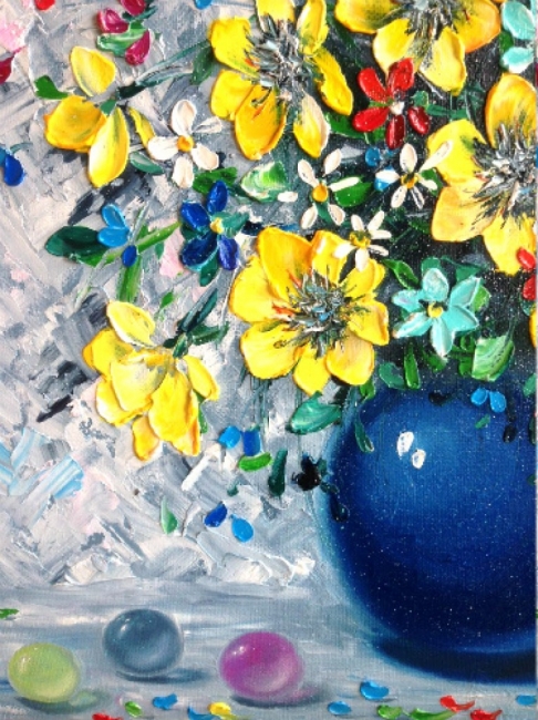 Летний букетик.40х50см