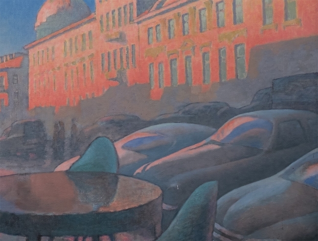 КАФЕ НА СЬЕЗДОВСКОЙ. САНКТ-ПЕТЕРБУРГ. (фрагмент картины)  