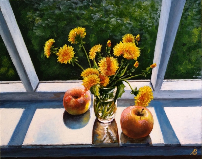 Одуванчики на подоконнике / Dandelions on the Windowsill 