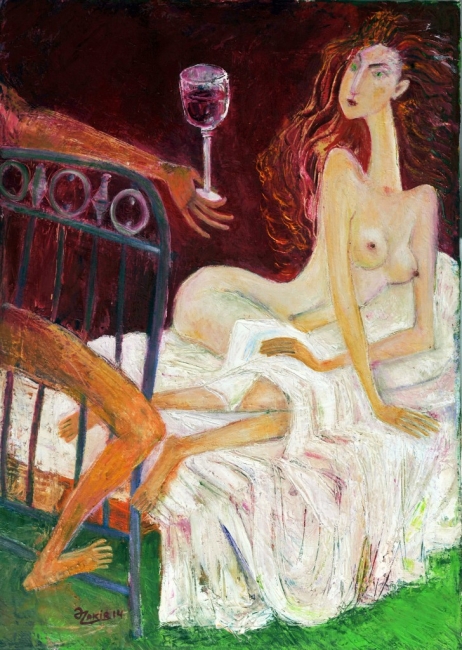 .IN BED 2013year oil on canvas 50x70 cm4000$