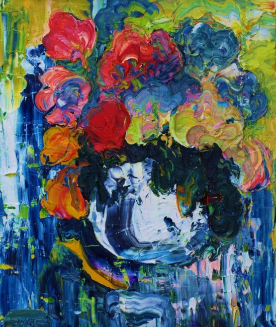 Still life blue. Canvas, oil, 40-33, 1982. 