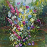 Петров-батог и полевые цветы у озера. Серия «натюрморт под открытым небом». Пленэр ZhNataly