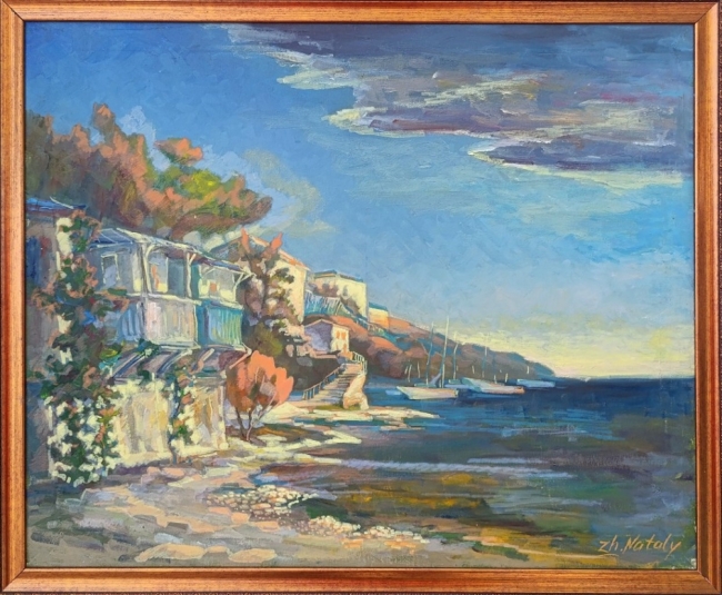 Домики у моря. Живопись ZhNataly.