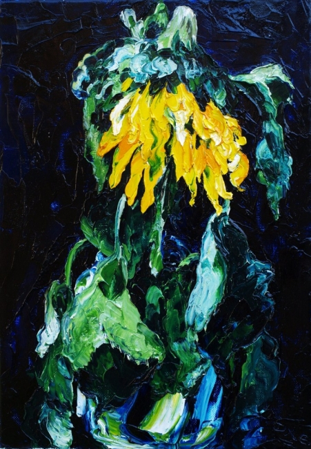 Sunflower. Oil on canvas, 50x35, 2005 .. (Expressive sublimatizm)