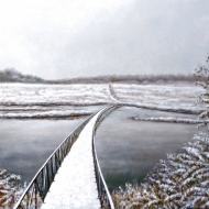 Первый снег на Ине. Мостик / First Snow on Inia River. The Bridge