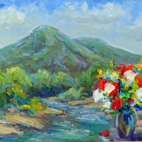 Букет в кувшине у подножия горы Тхача-гочук. Серия «натюрморт под открытым небом». Пленэр ZhNataly