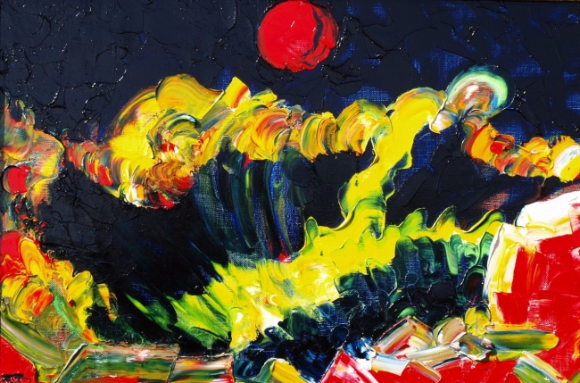 Time of the red moon. Oil on canvas, 40-60, 2008. (Pljmper short, sensitive perception).