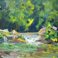 Водопад в лесу. Пленэр ZhNataly