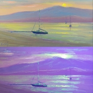 Нежный закат на побережье. Геленджик. День и ночь. Проект 